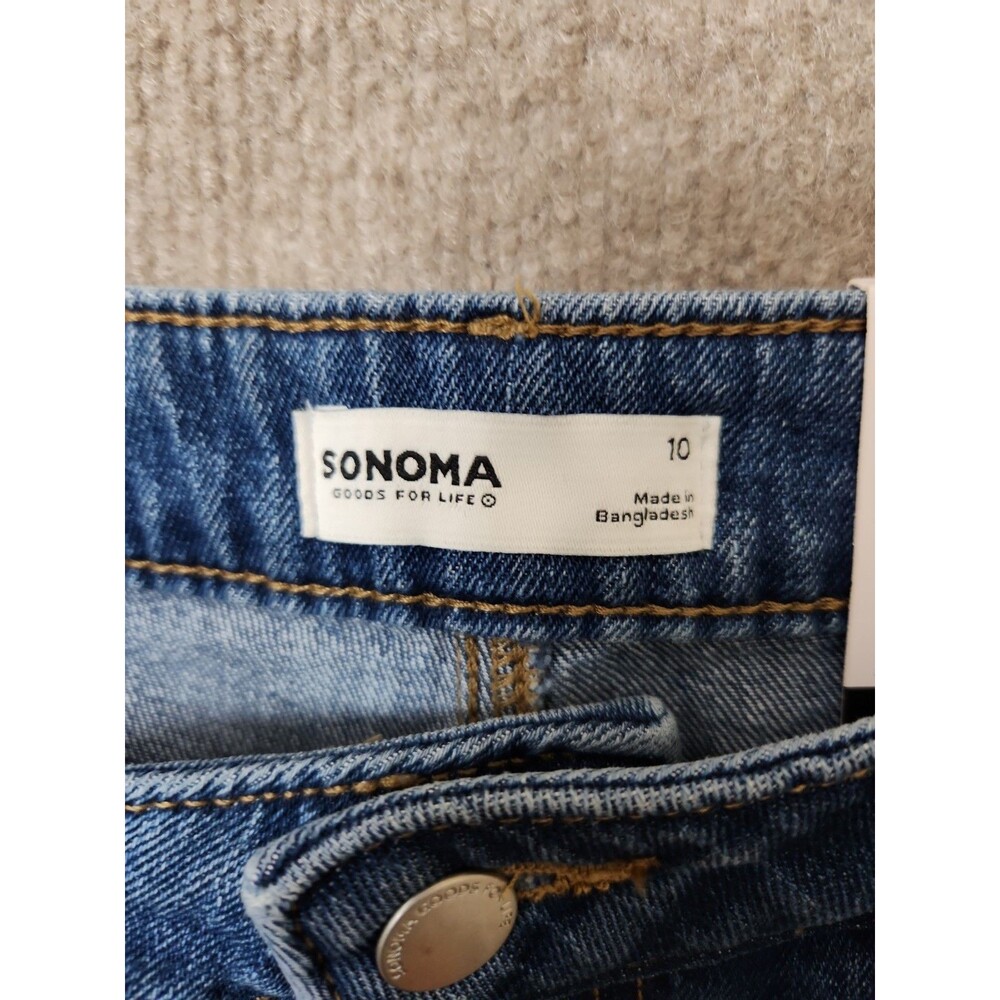 Sonoma Mid Rise Wide Leg Seamed Jeans Womens 10 Blue Medium Wash Stretch NEW - Picture 8 of 10